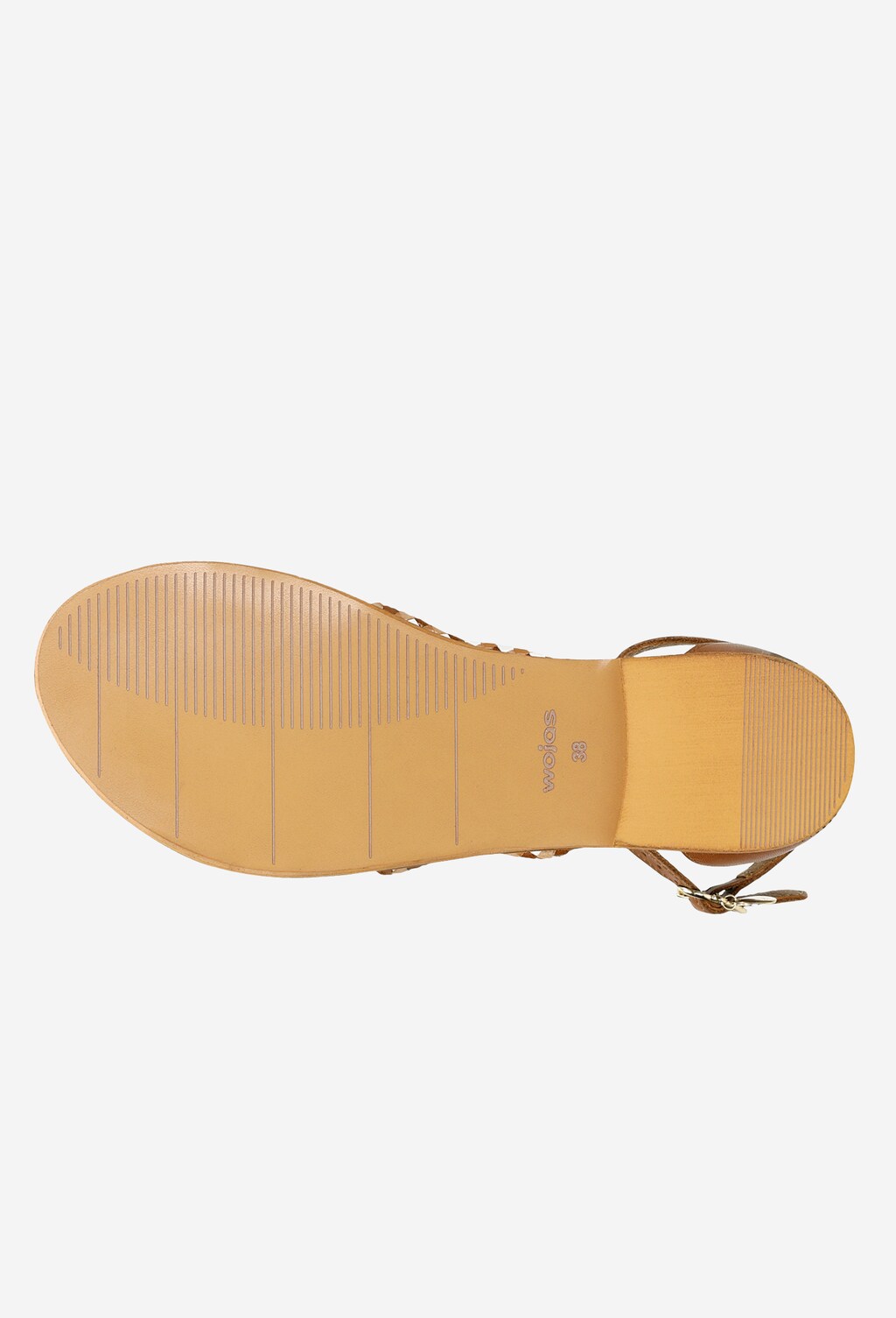 Jasnobrązowe sandały damskie z plecionymi paskami 76067-53 Widok 6