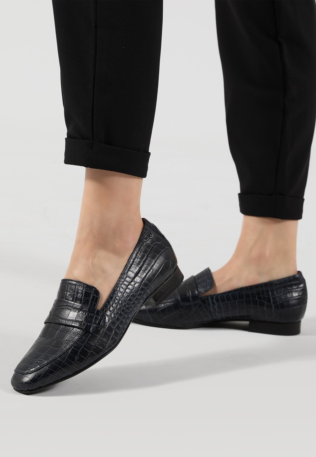 Granatowe eleganckie mokasyny damskie 46048-56 Widok 7