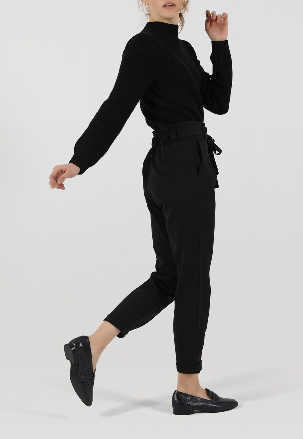 Granatowe eleganckie mokasyny damskie 46048-56 Widok 8