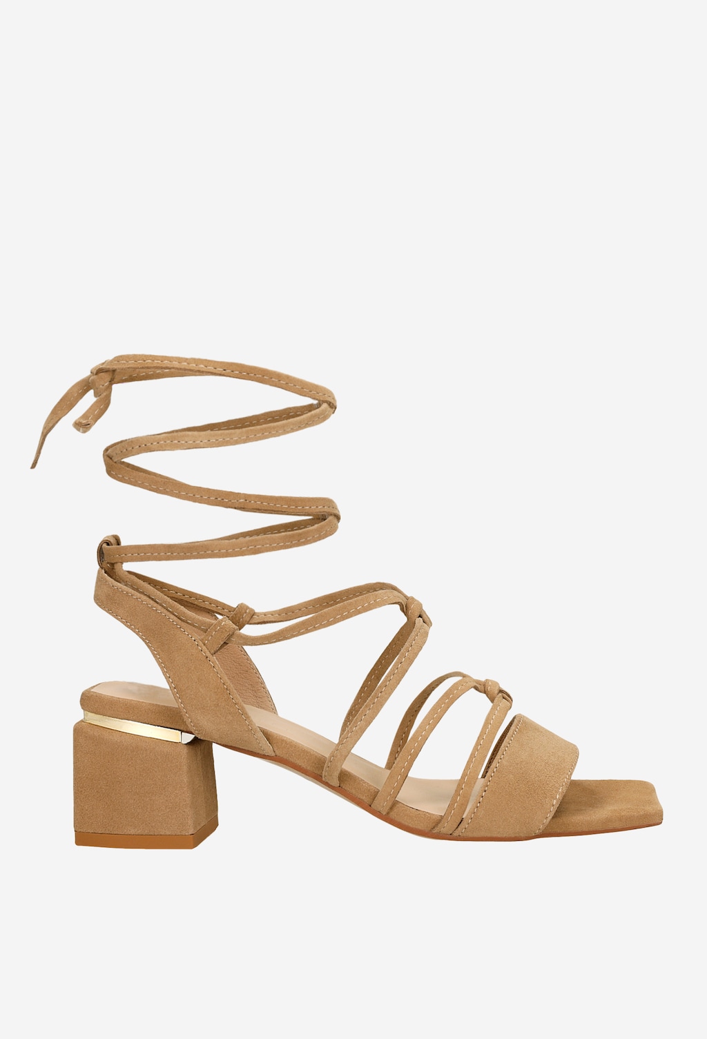 Béžové sandály dámské s efektním šněrováním 76077-64 Widok 2
