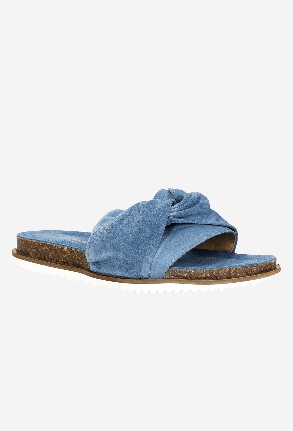 Niebieskie klapki damskie na podeszwie z korka 74047-66 Widok 3