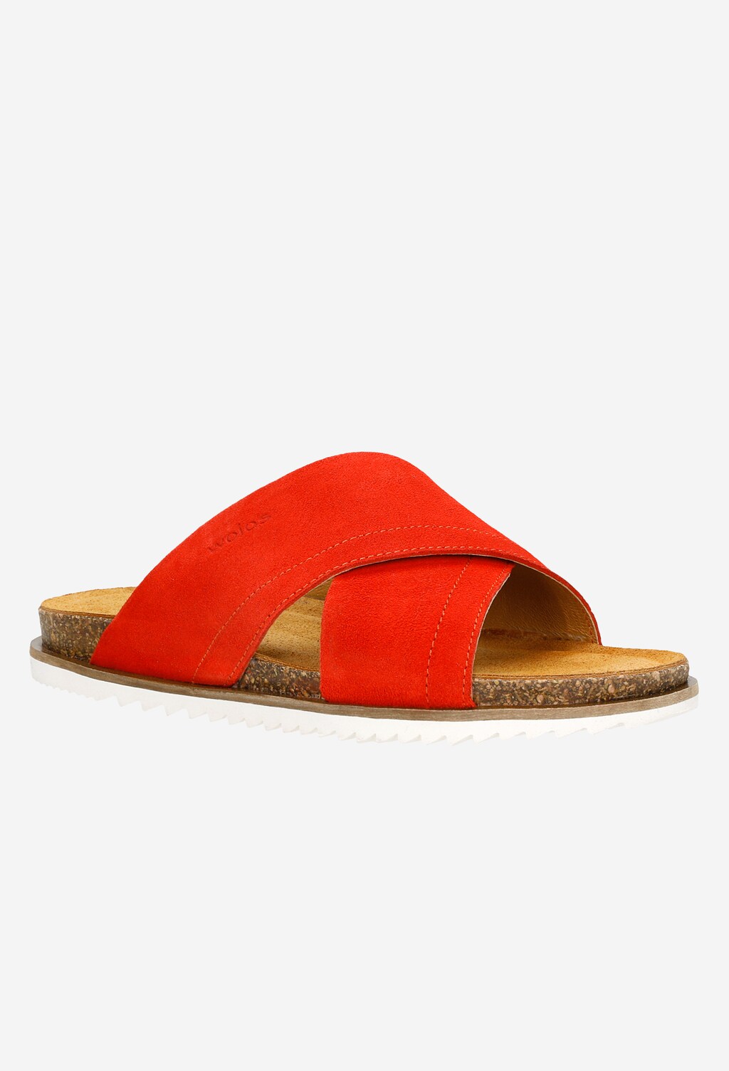 Decentní červené dámské nazouváky s vysokou podrážkou 74038-65 Widok 3