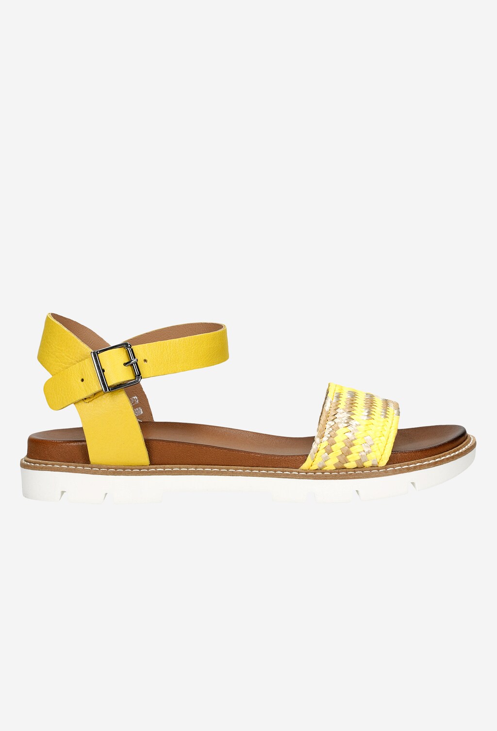 Żółte sandały damskie na białej podeszwie 76019-88 Widok 2