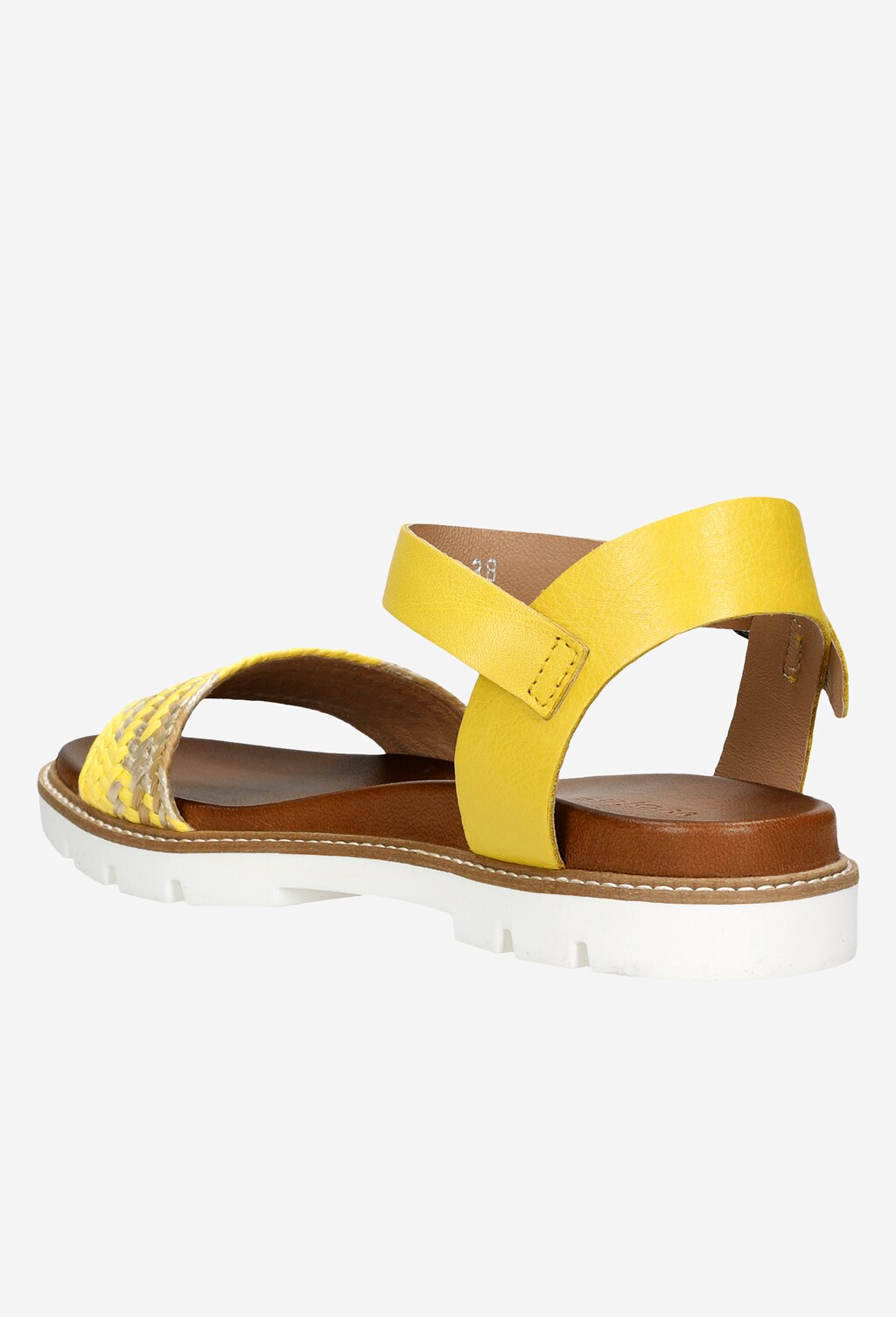Żółte sandały damskie na białej podeszwie 76019-88 Widok 4