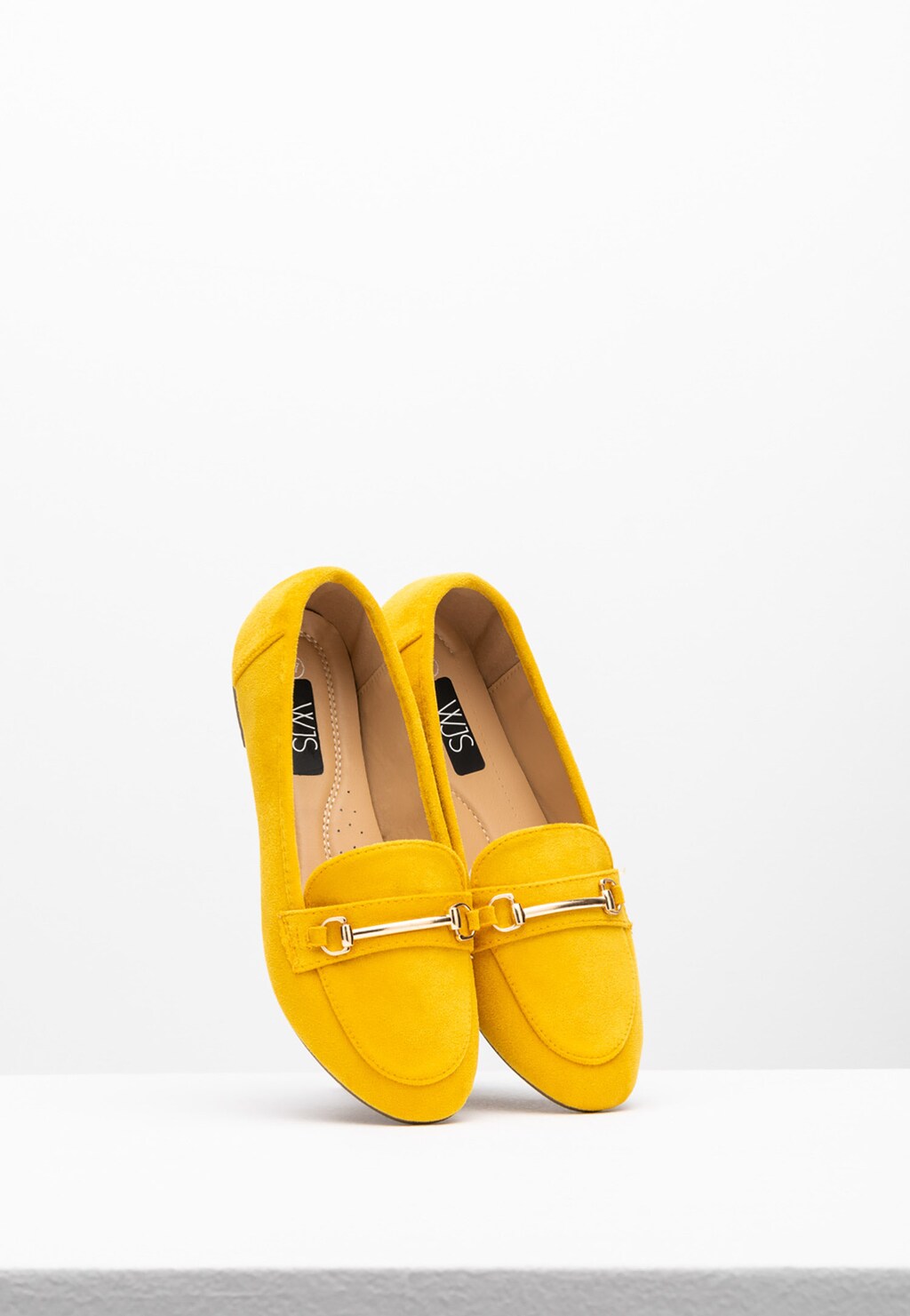 WJS żółte półbuty damskie z metalowym zdobieniem  WJS70002-68 Widok 3