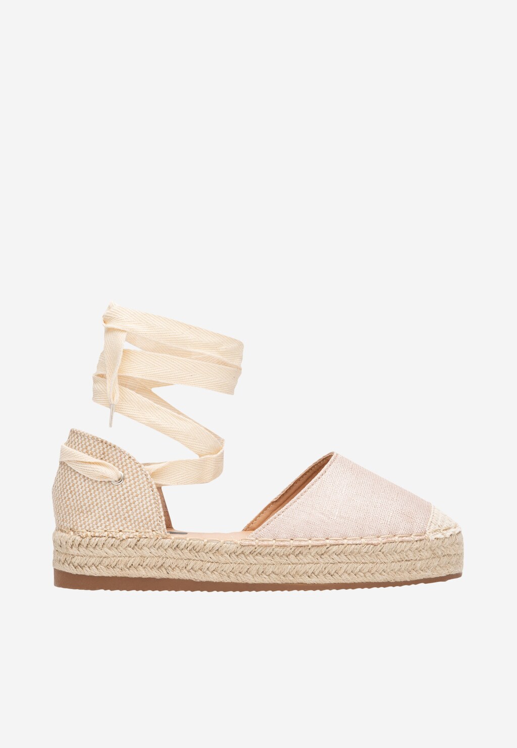 WJS beżowe sandały damskie z wysokim wiązaniem  WJS43001-14 Widok 1