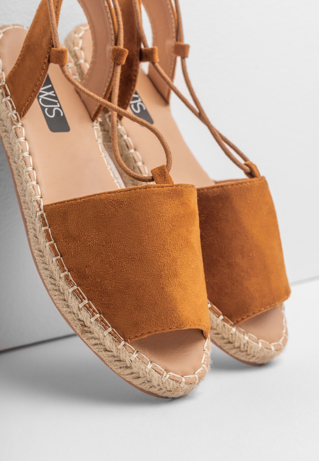 WJS brązowe sandały damskie z wysokim wiązaniem WJS43003-63 Widok 3