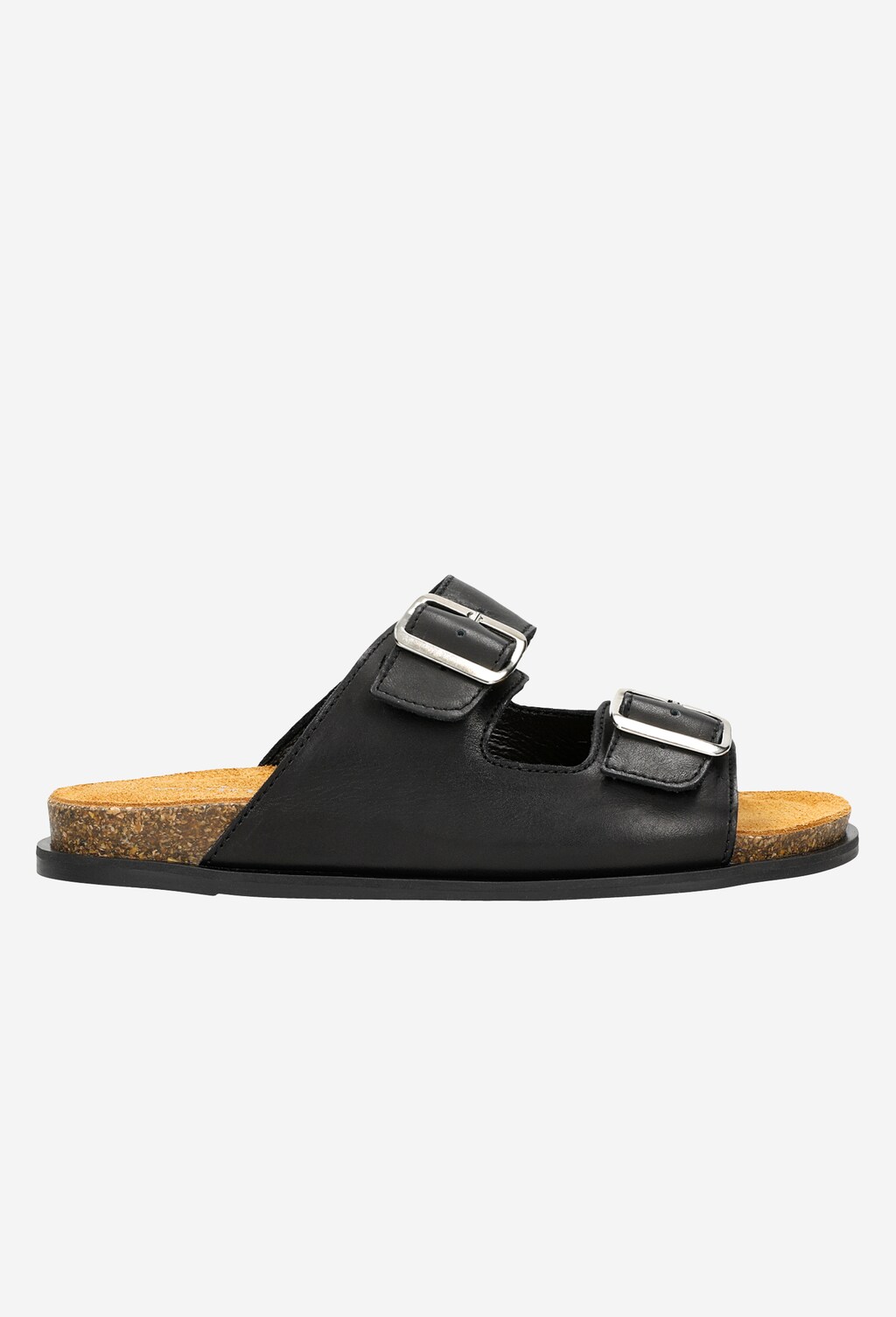 Czarne klapki damskie na korku 74040-51 Widok 2