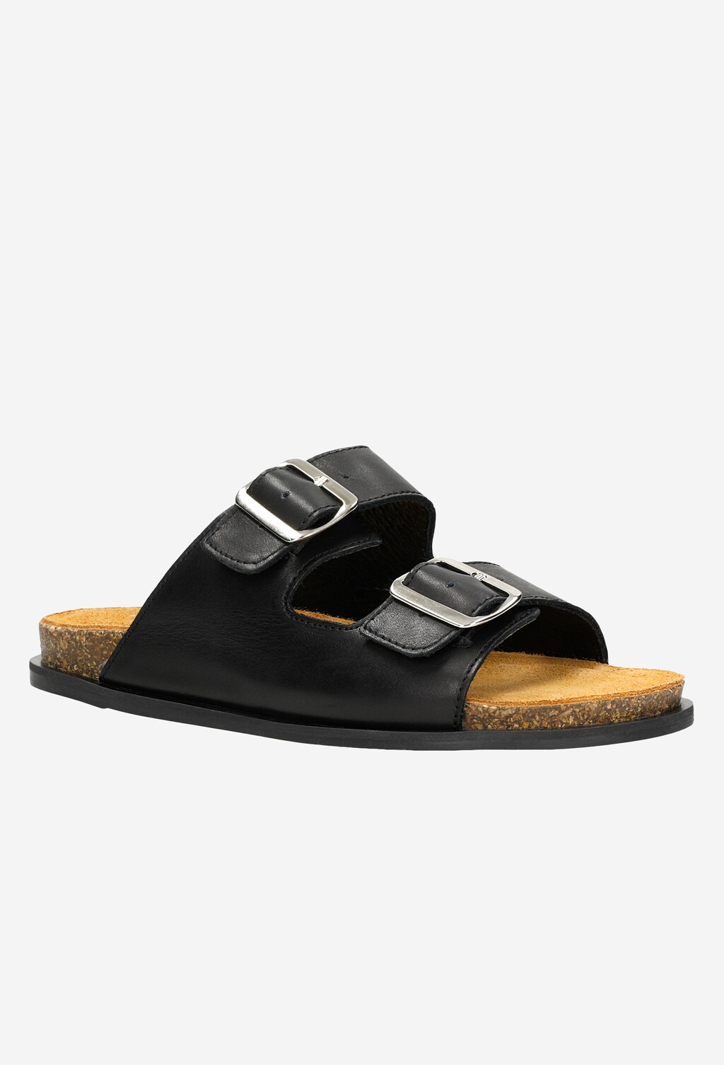 Czarne klapki damskie na korku 74040-51 Widok 3