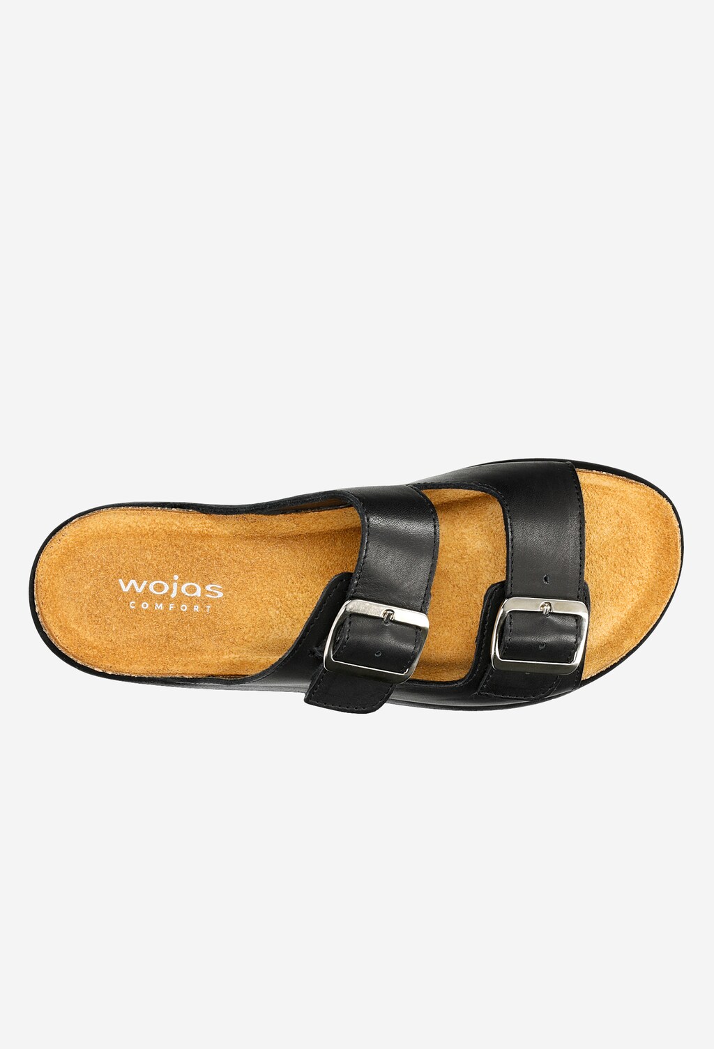 Czarne klapki damskie na korku 74040-51 Widok 5