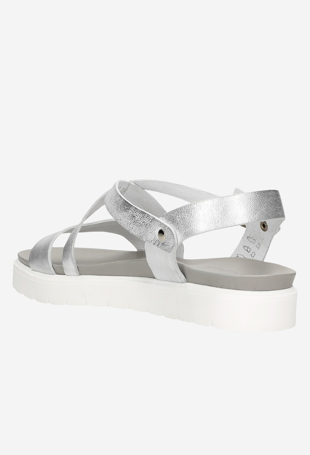 Srebrne sandały damskie na białej podeszwie 76014-59 Widok 4