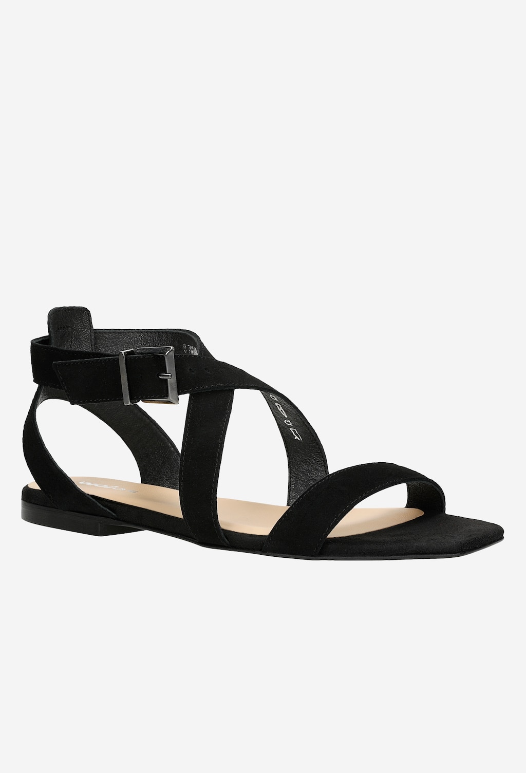 Czarne sandały damskie ze skóry welurowej 76068-61 Widok 2