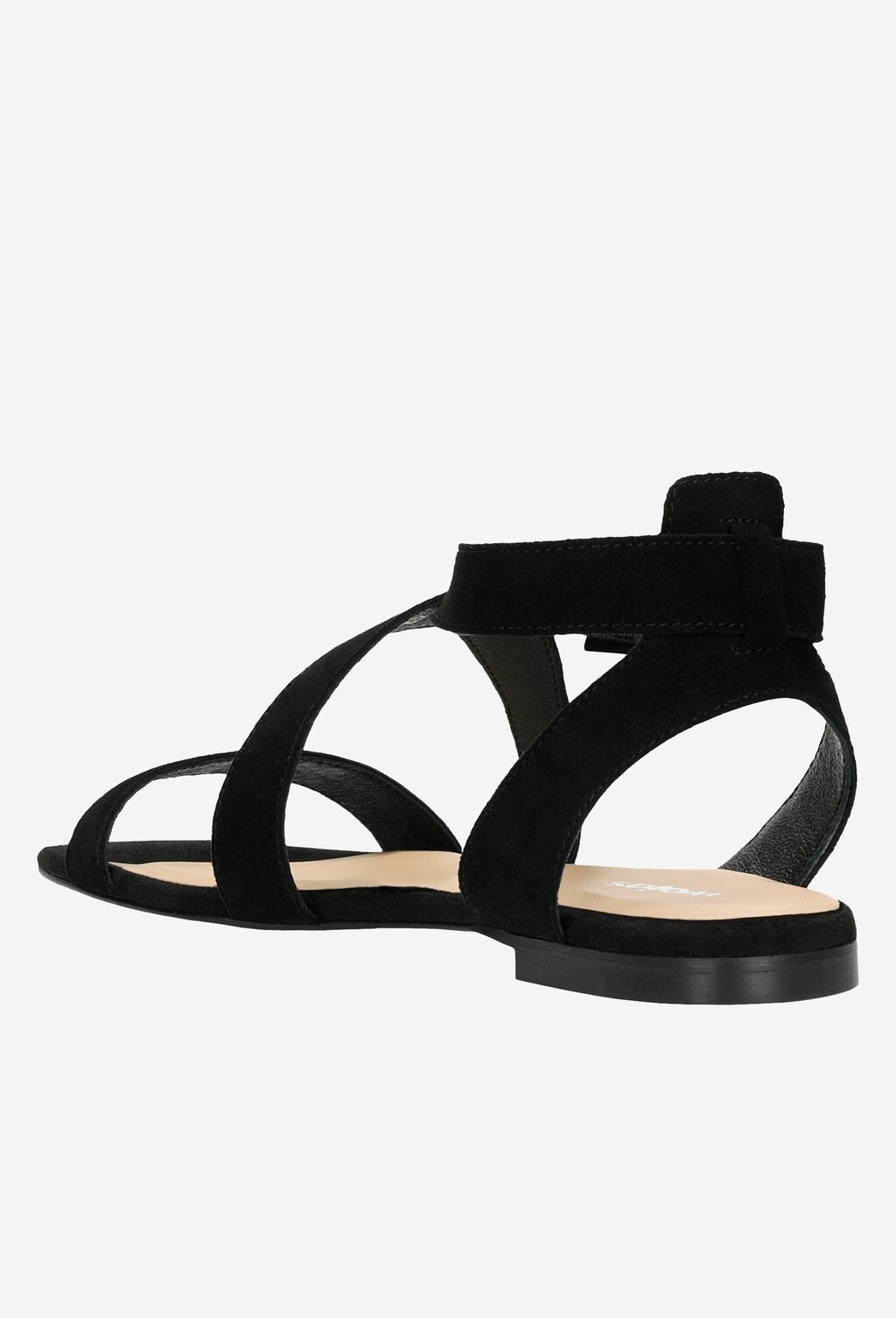 Czarne sandały damskie ze skóry welurowej 76068-61 Widok 3