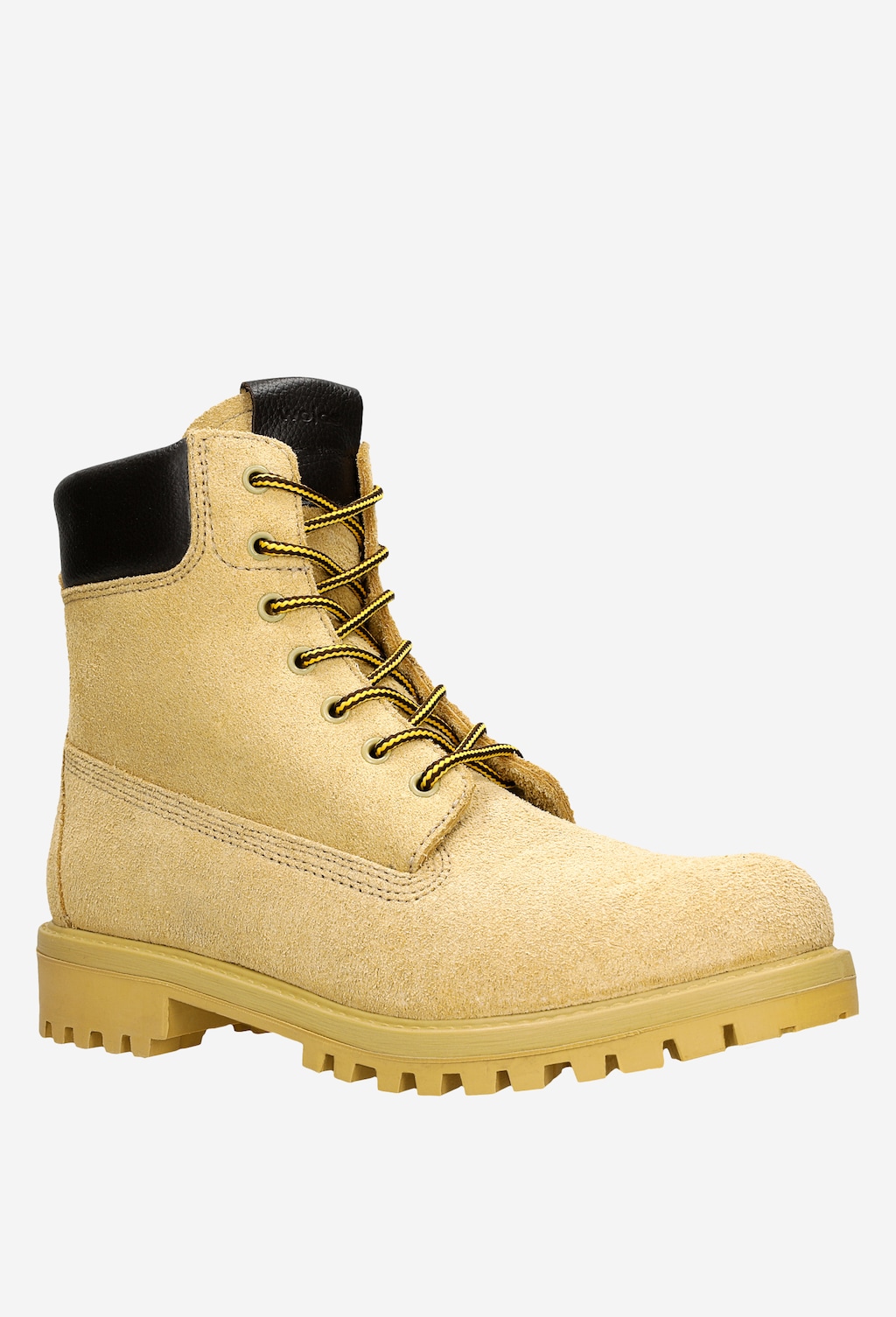 Żółte trzewiki męskie z brązową wstawką 5251-78 Widok 3