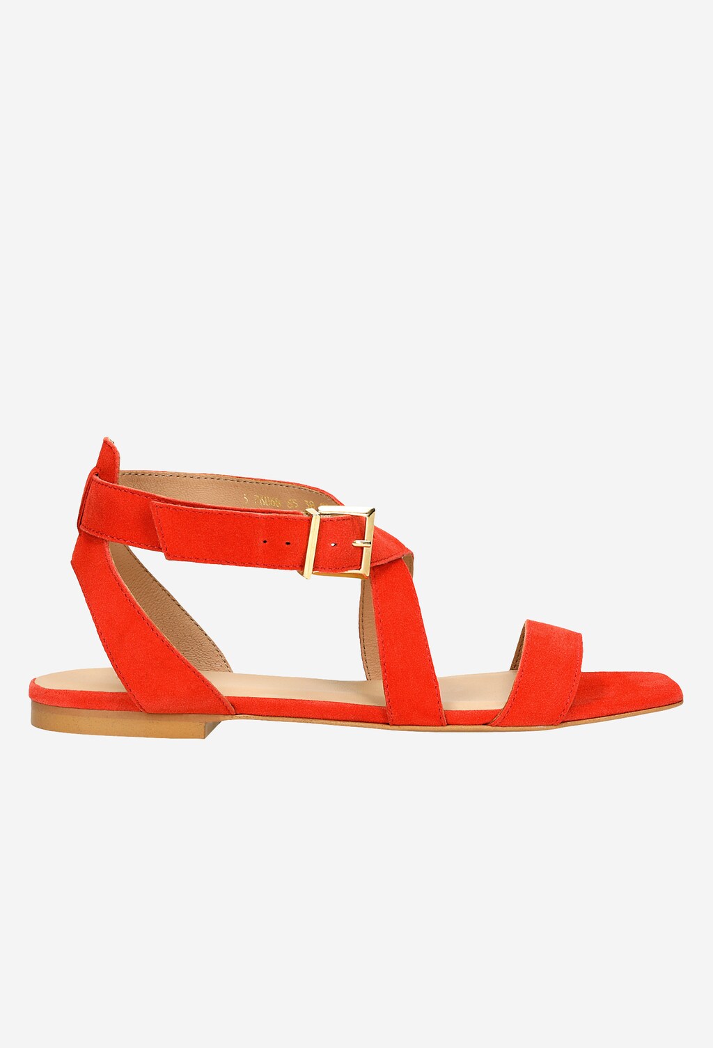 Žiarivé koralové dámske sandále z obľúbeného semišu 76068-65 Widok 1