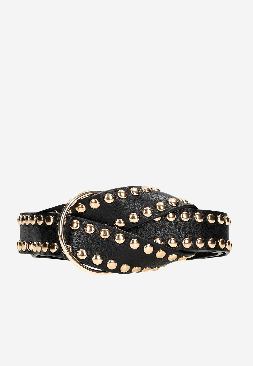 WJS czarny pasek damski ze złotymi nitami WJS91007-51 Widok 1