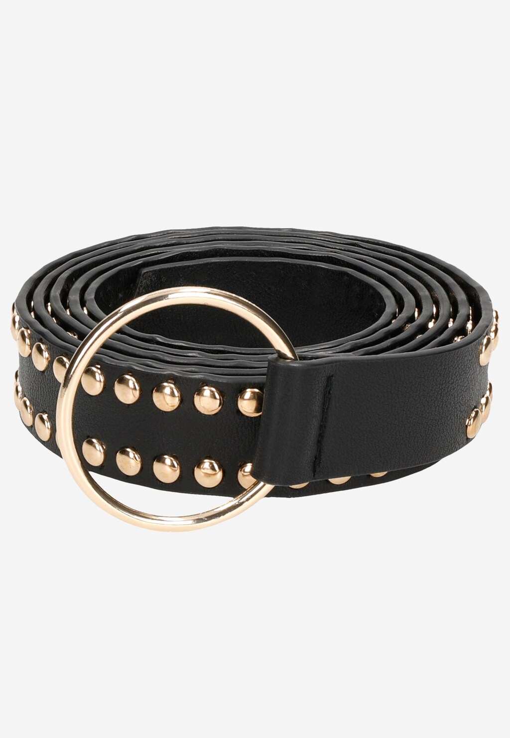 WJS czarny pasek damski ze złotymi nitami WJS91007-51 Widok 4