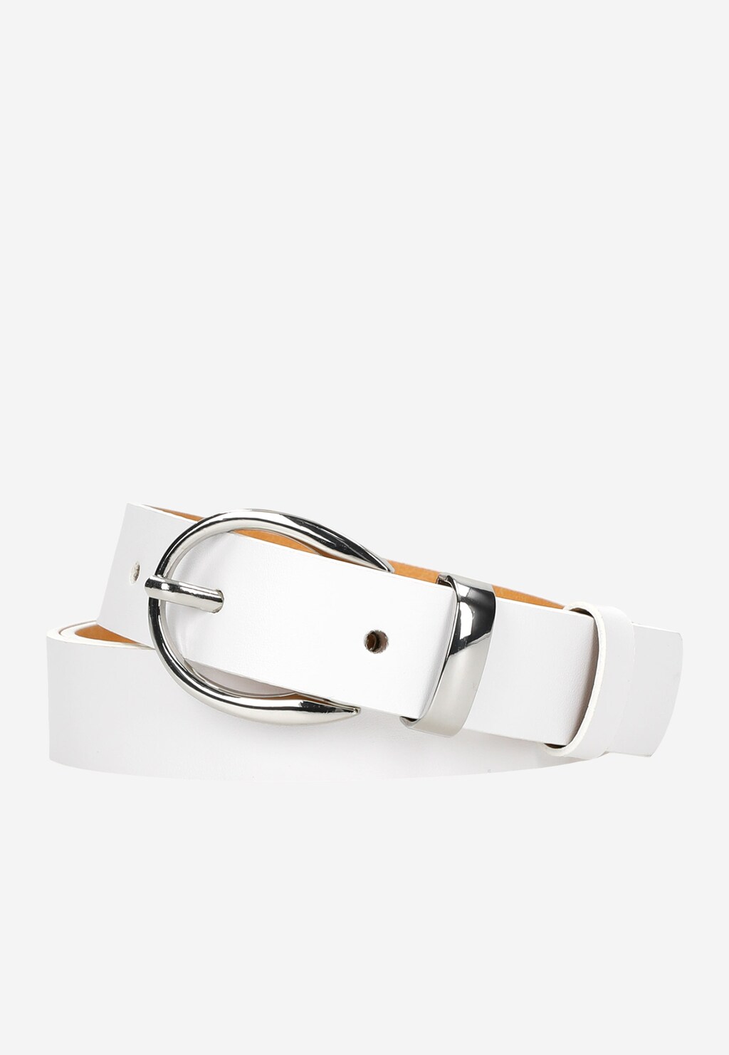 Stylový bílý opasek dámský se stříbrnou sponou WJS91014-50 Widok 1
