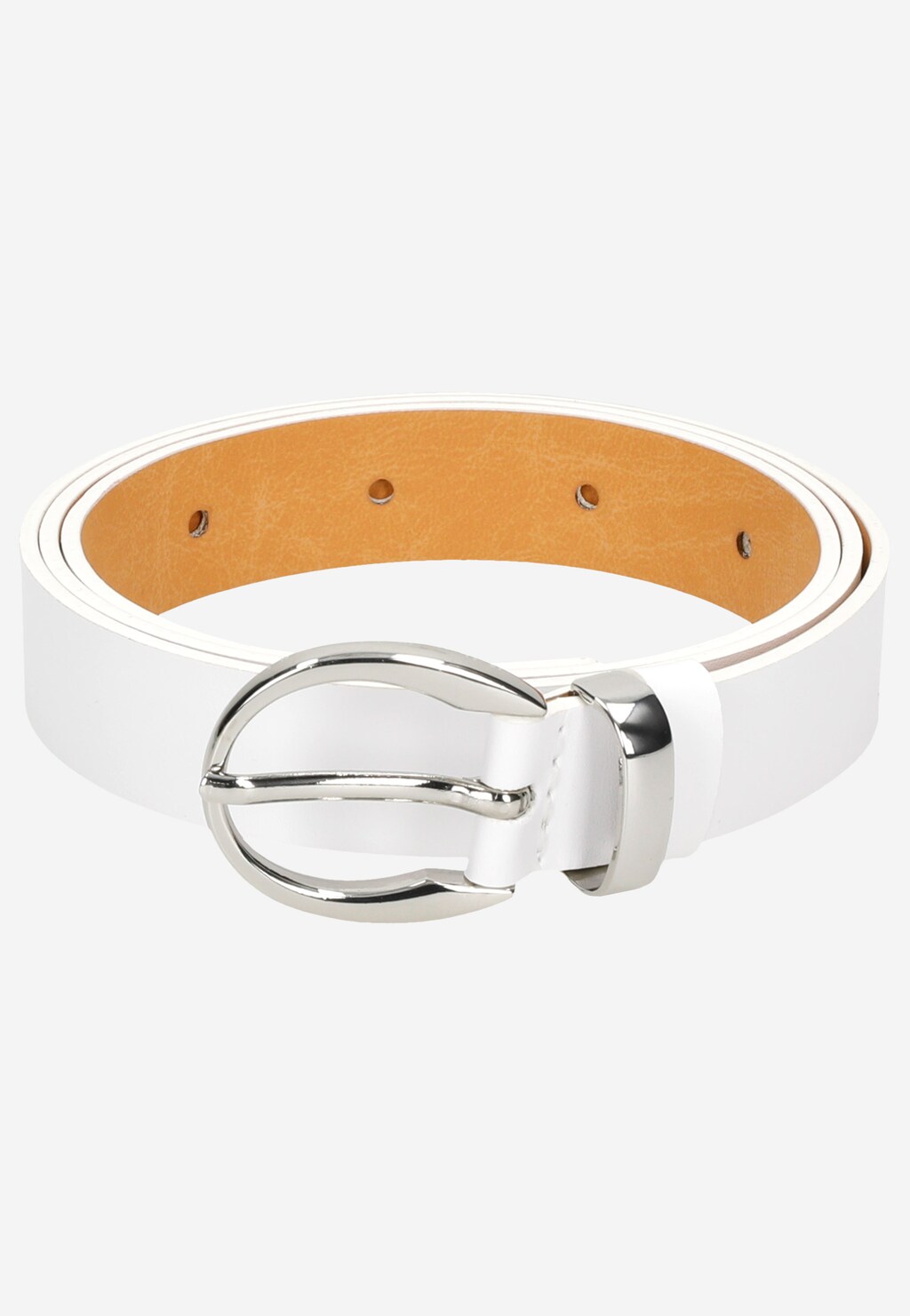 Stylový bílý opasek dámský se stříbrnou sponou WJS91014-50 Widok 5