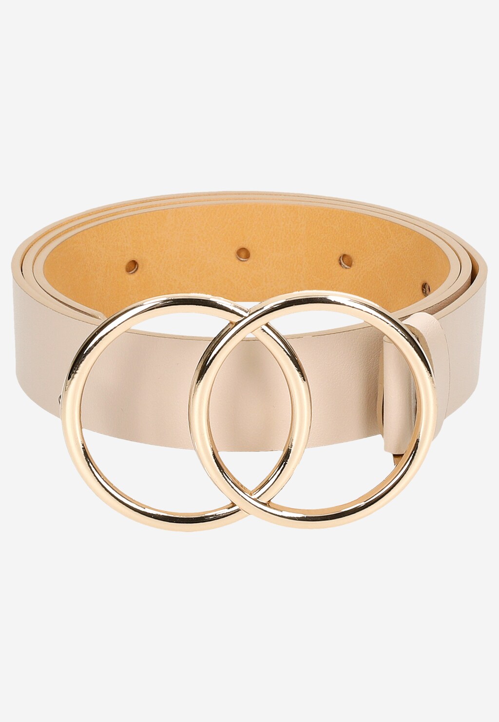 WJS beżowy pasek damski ze złotymi kółkami WJS91016-54 Widok 5