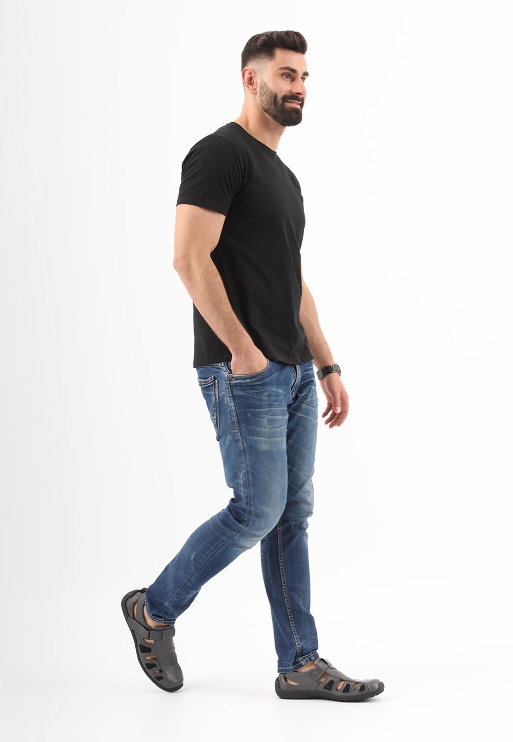 Popielate półbuty męskie w stylu casual 2156-50 Widok 1