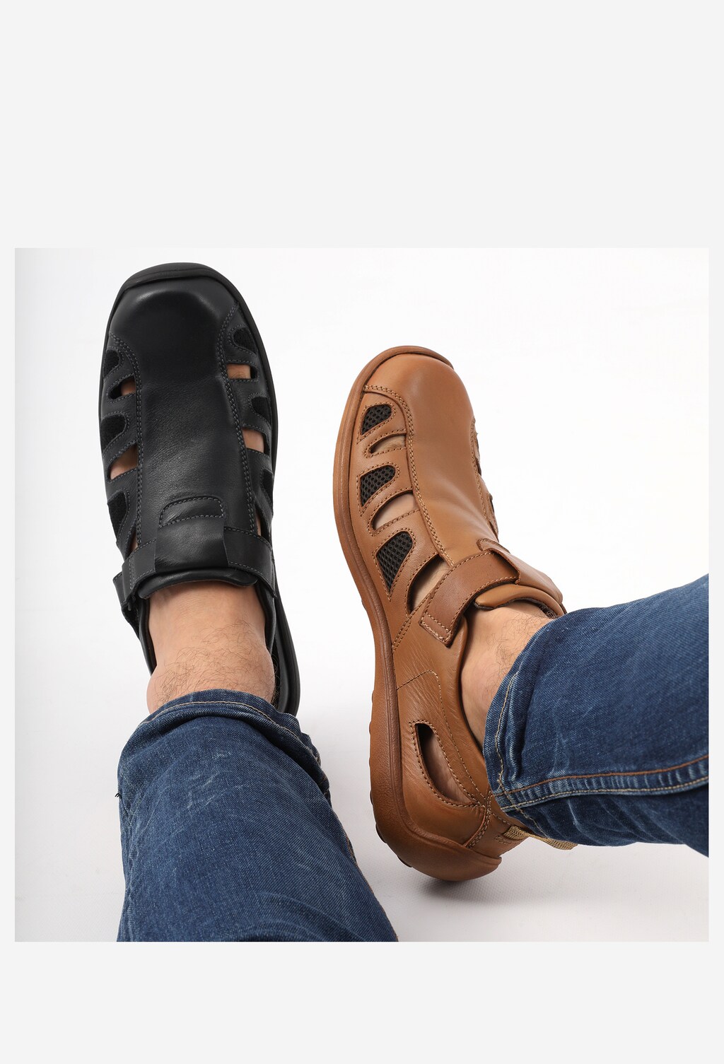 Jasnobrązowe półbuty męskie na lato  2156-53 Widok 7