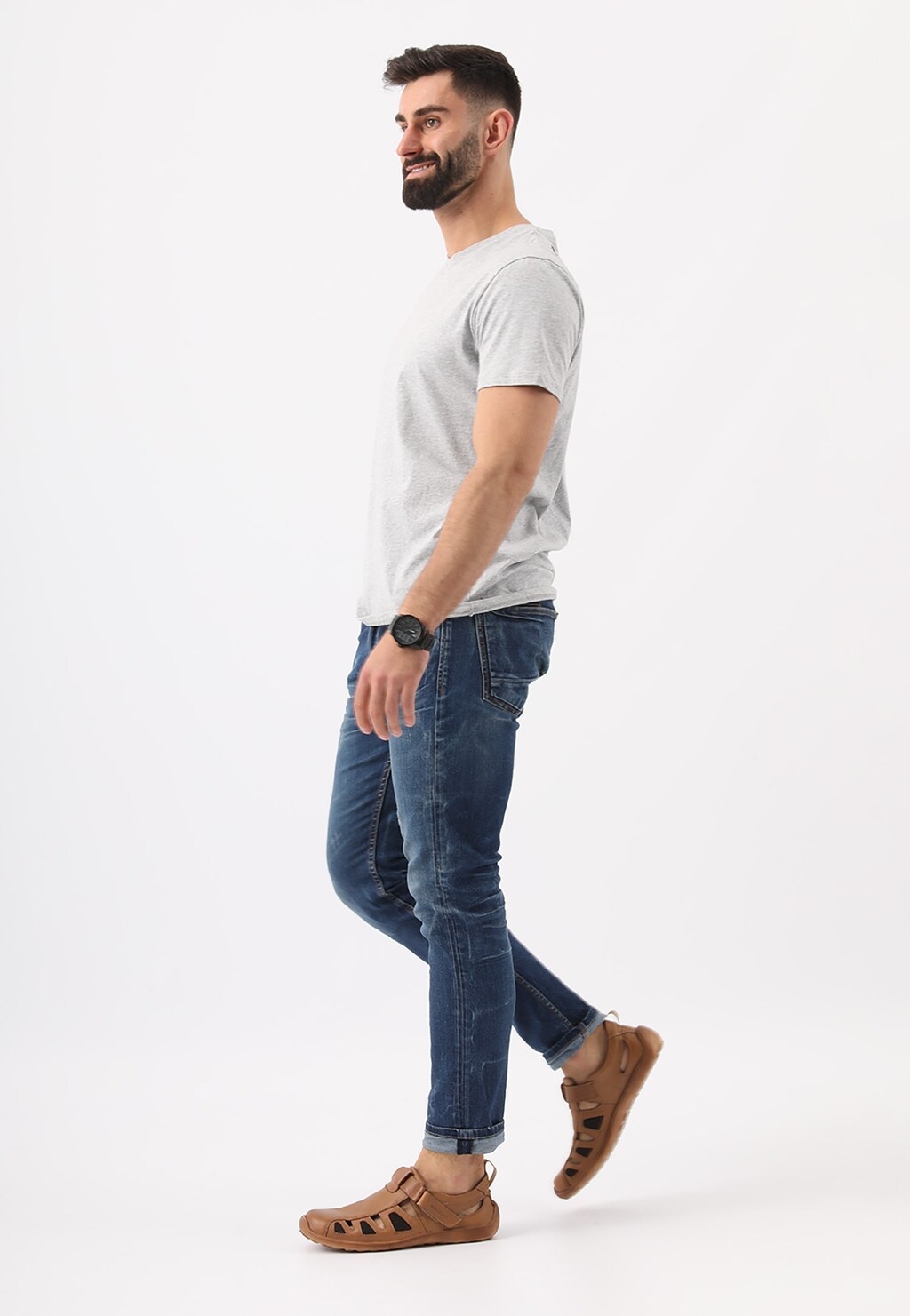 Jasnobrązowe półbuty męskie na lato  2156-53 Widok 1