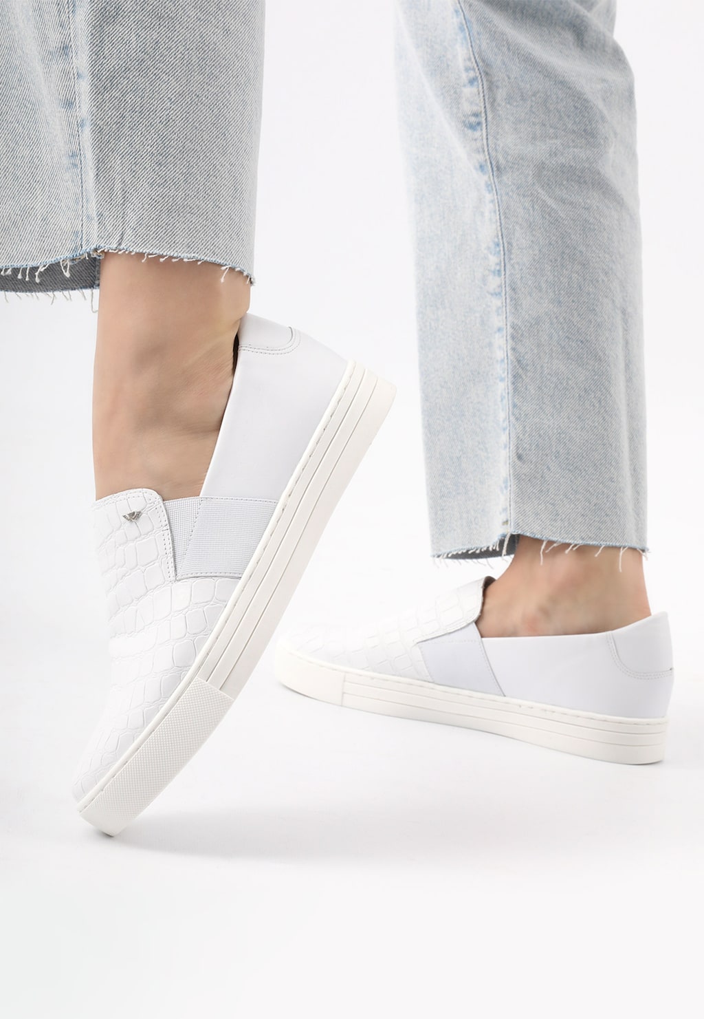 Kožené poltopánky dámske v neutrálnej bielej farbe 46036-59 Widok 7