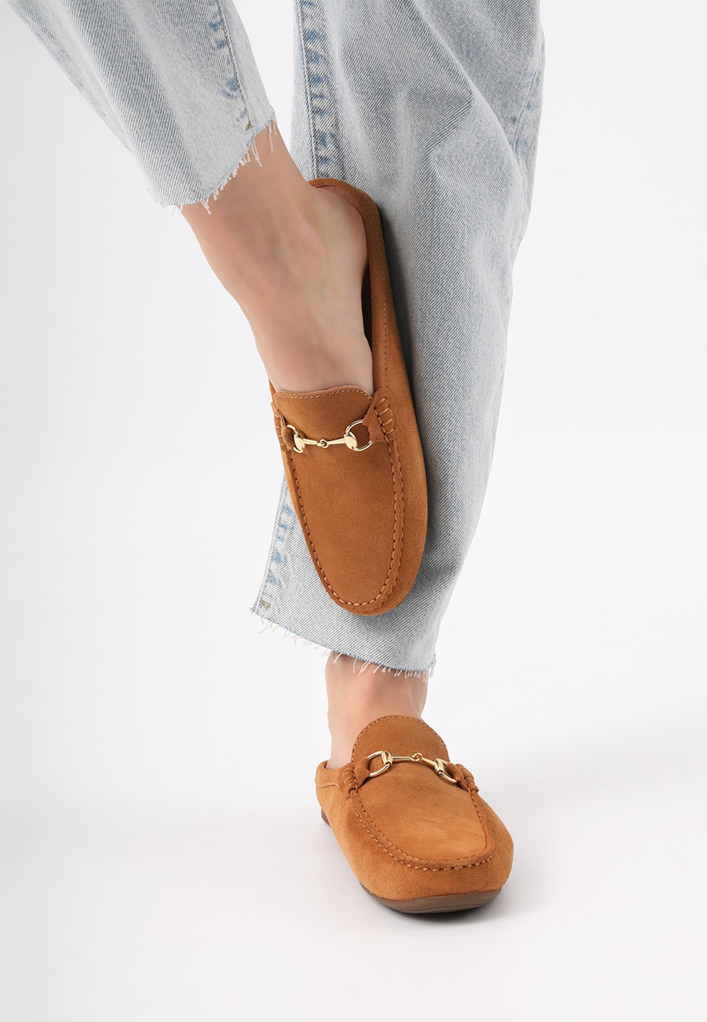 Svetlohnedé letné šľapky dámske z prírodnej kože 74033-63 Widok 8