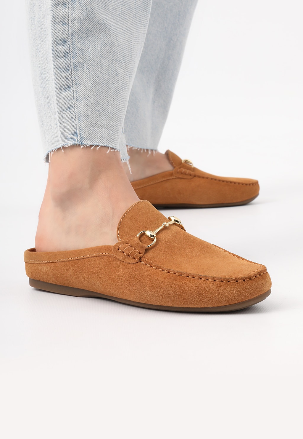 Svetlohnedé letné šľapky dámske z prírodnej kože 74033-63 Widok 9