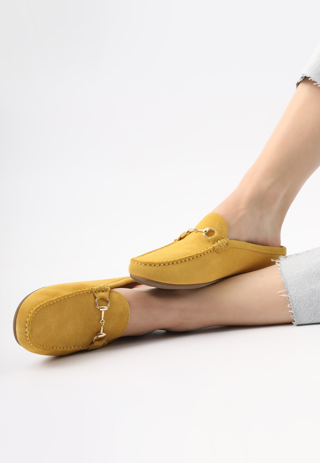 Dámske šľapky elegantné z prírodnej velúrovej kože 74033-68 Widok 7