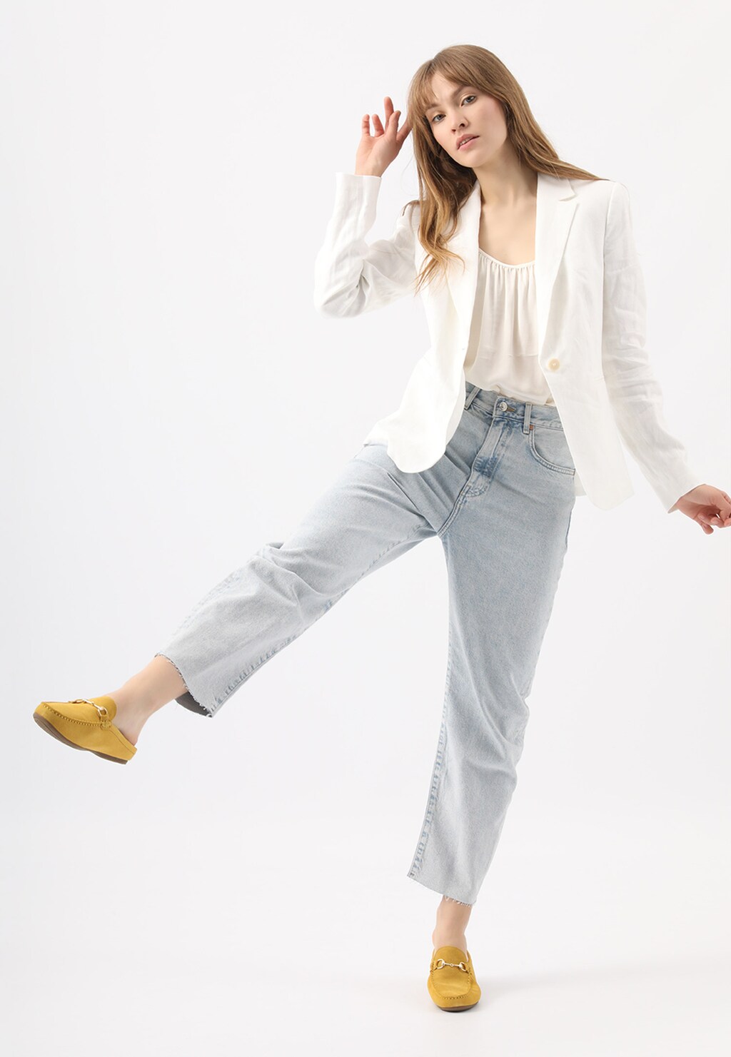 Dámske šľapky elegantné z prírodnej velúrovej kože 74033-68 Widok 8