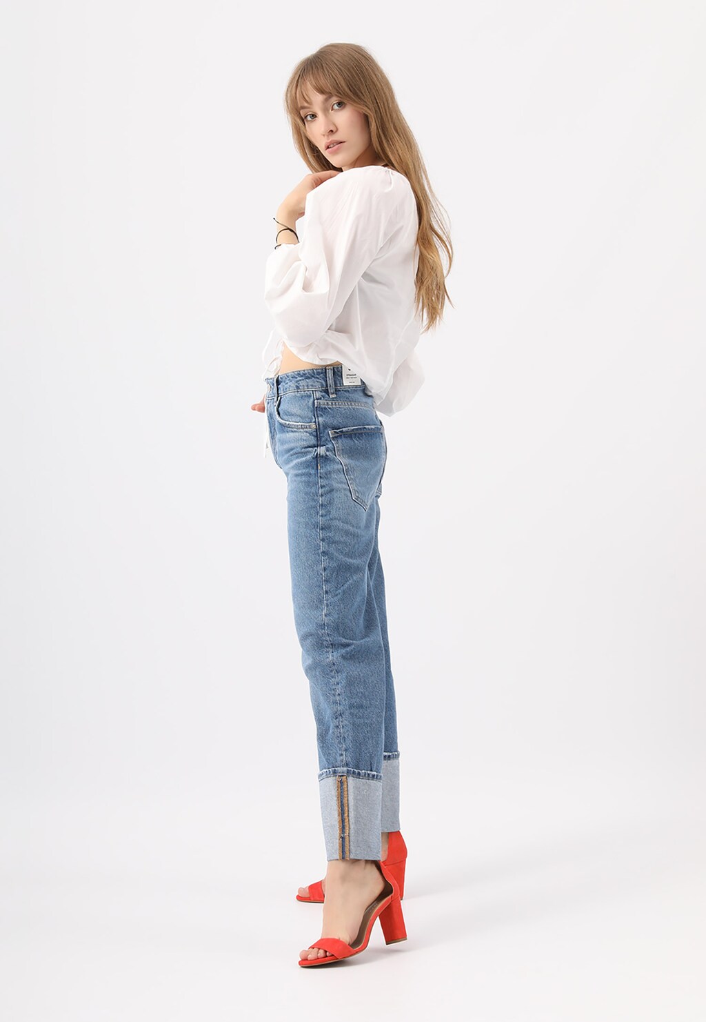 Dámske sandále elegantné na leto v červenej farbe 76028-65 Widok 1