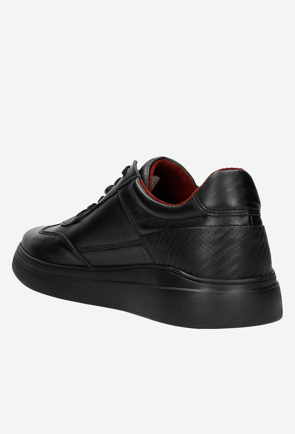 Černé sportovní pánské polobotky z hladké kůže 10077-51 Widok 4