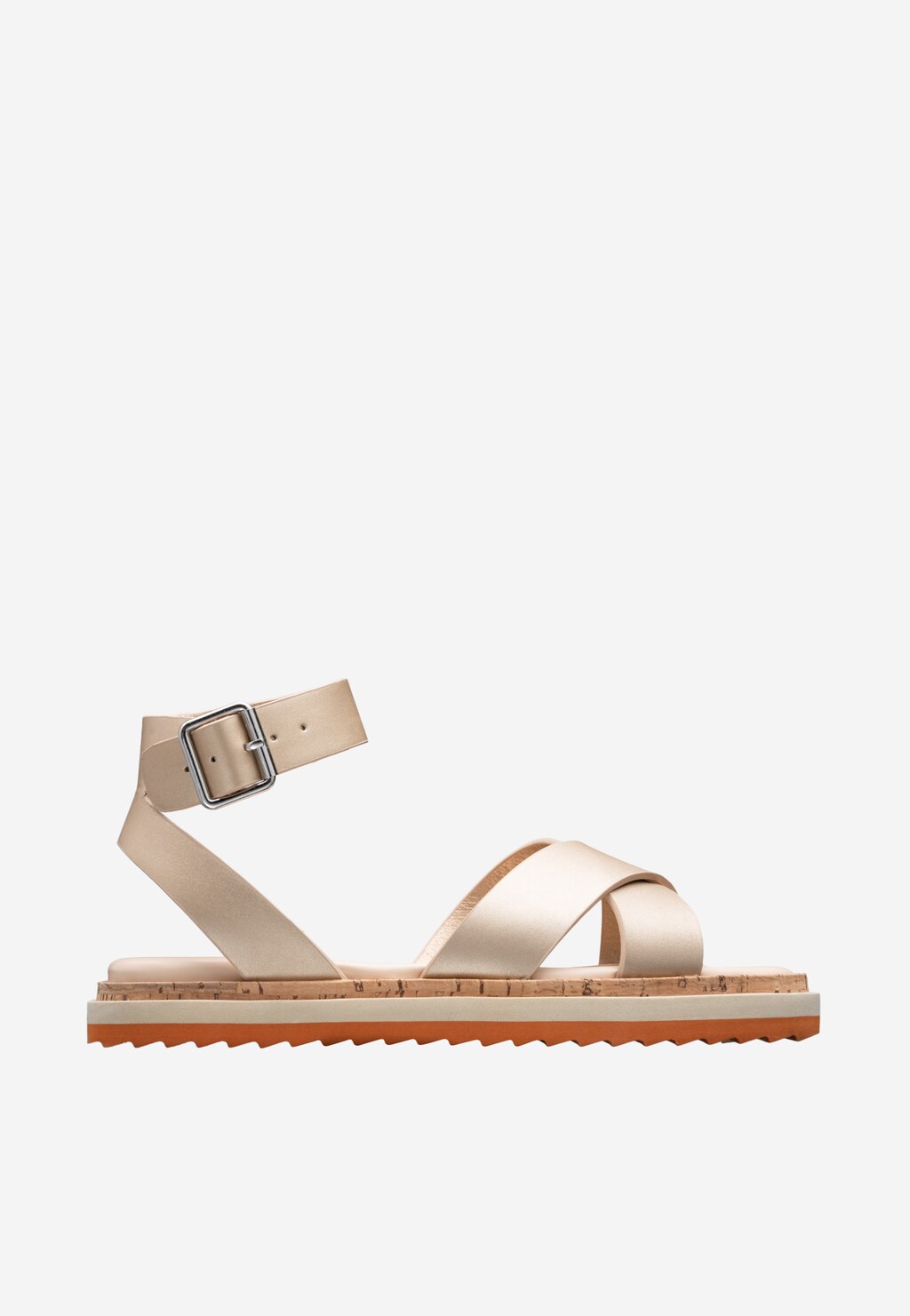 WJS beżowe sandały damskie na płaskiej podeszwie WJS74000-58 Widok 2