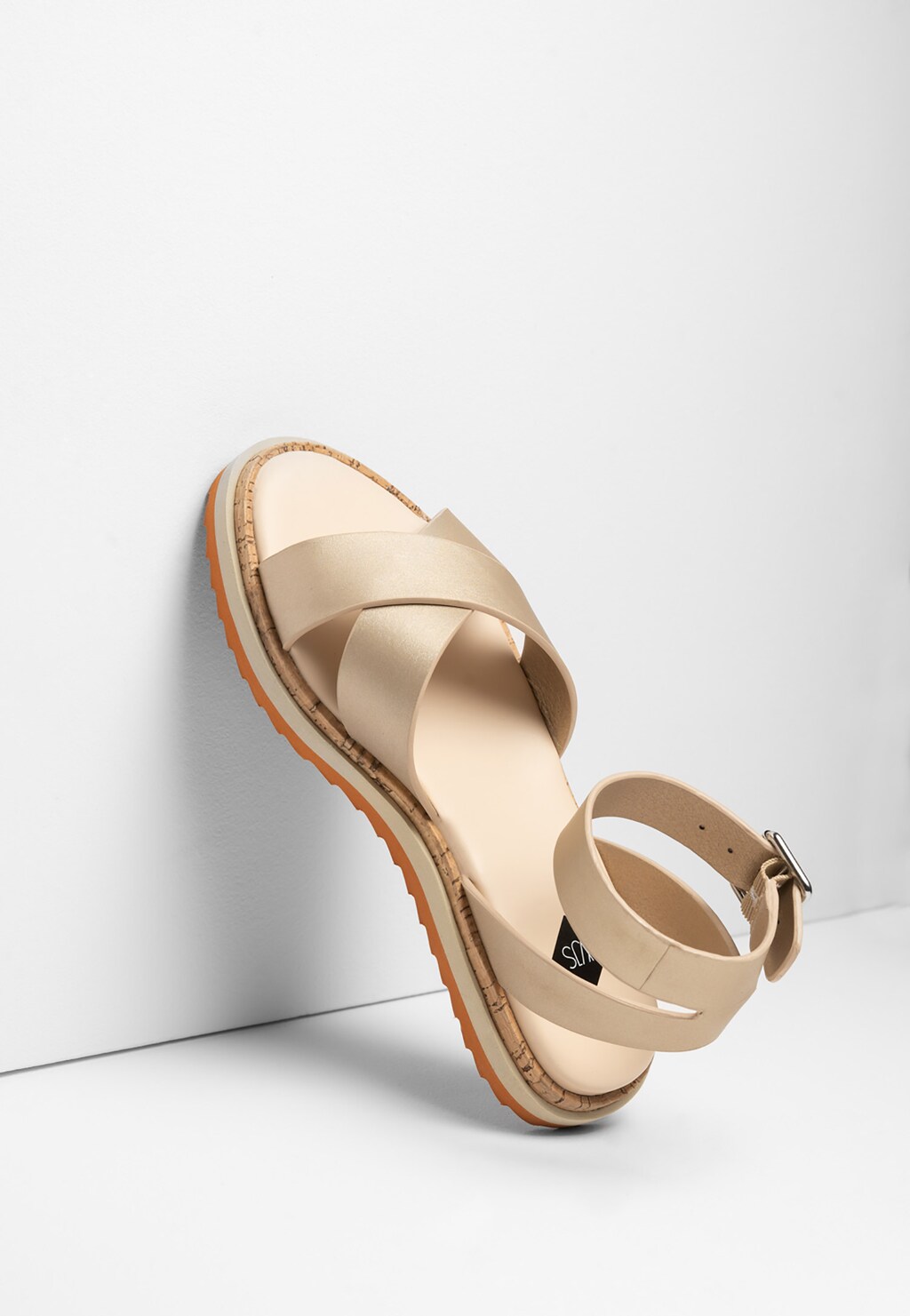 WJS beżowe sandały damskie na płaskiej podeszwie WJS74000-58 Widok 3