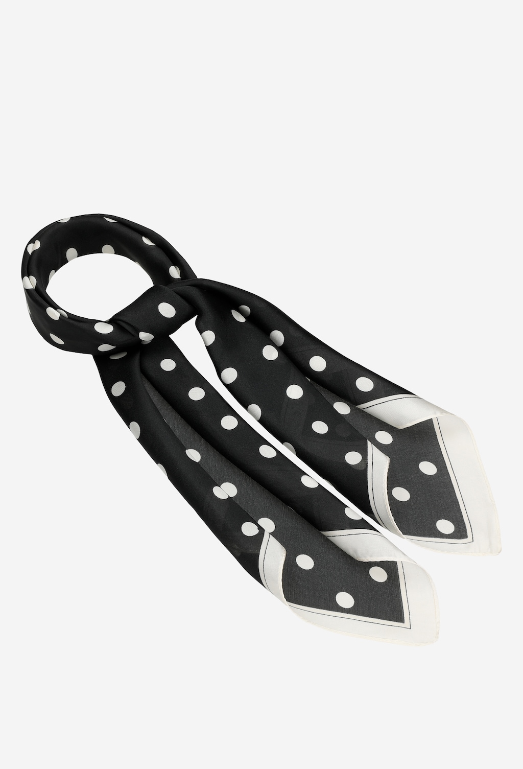 Czarna apaszka damska w białe grochy 96008-11 Widok 2