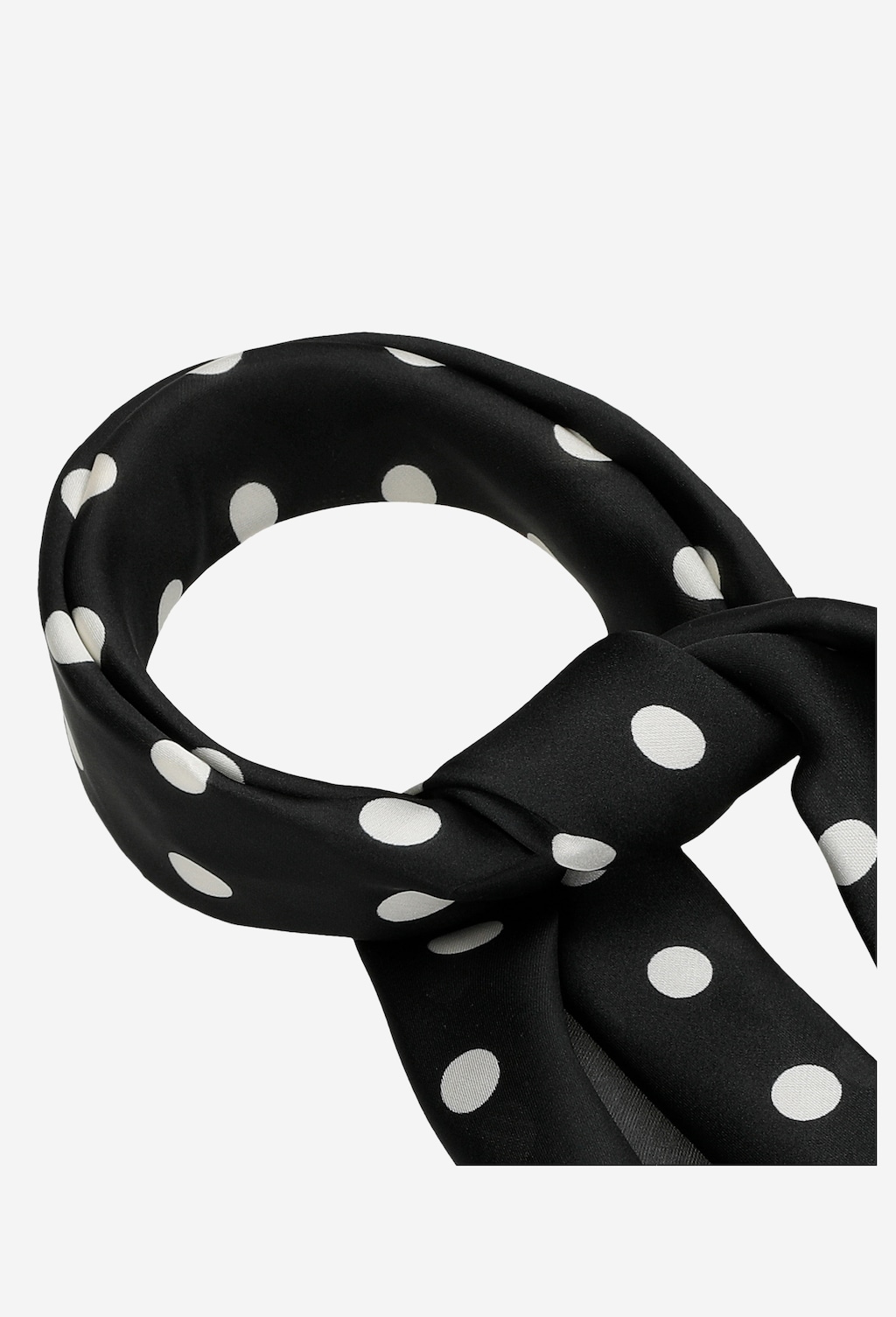 Czarna apaszka damska w białe grochy 96008-11 Widok 3