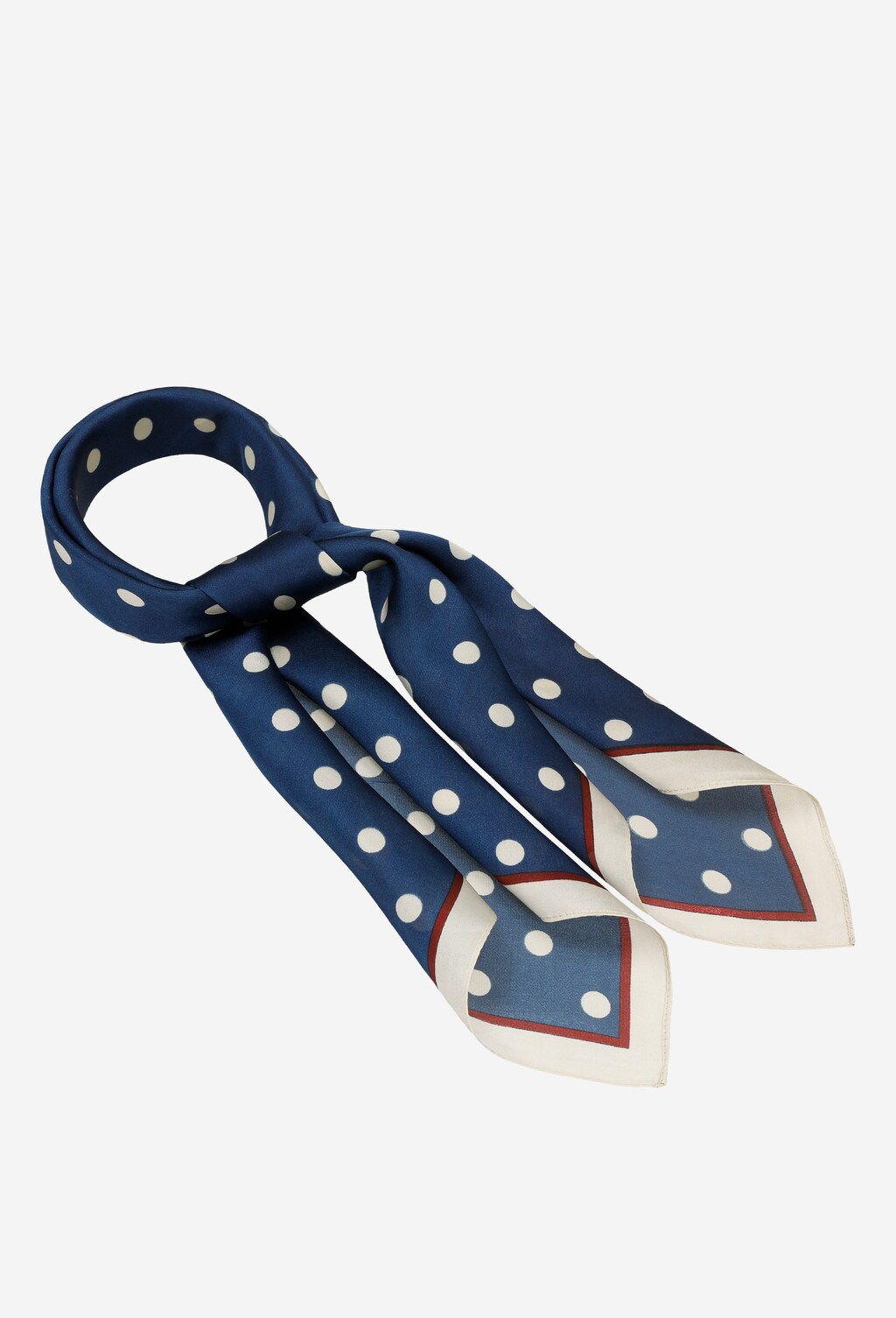 Granatowa apaszka damska z białym wzorem w grochy 96008-16 Widok 2