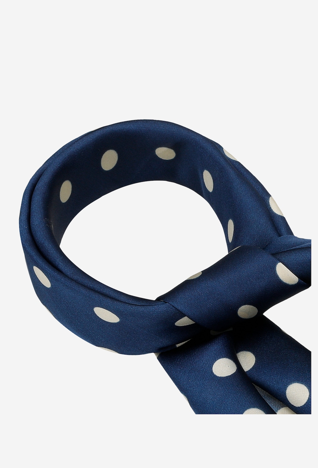 Granatowa apaszka damska z białym wzorem w grochy 96008-16 Widok 3