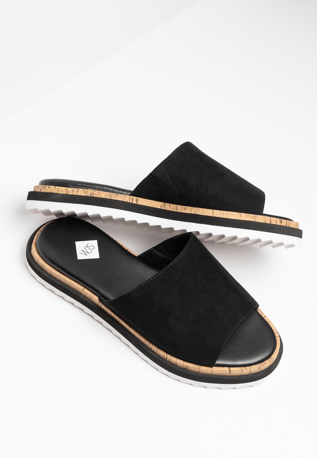 WJS czarne klapki damskie na płaskiej podeszwie WJS71000-41 Widok 4