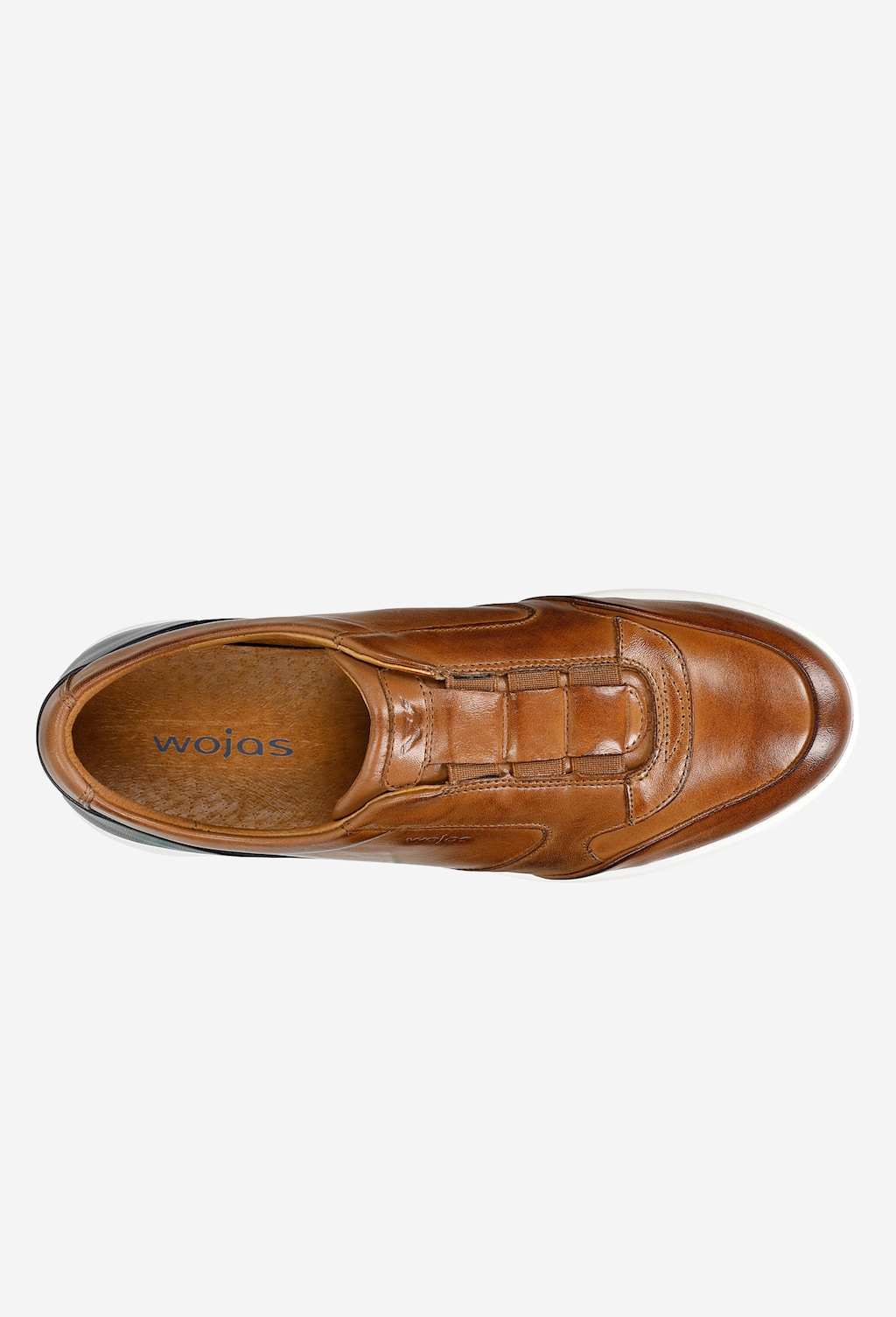 Brązowe półbuty męskie z granatową wstawką 10083-53 Widok 5