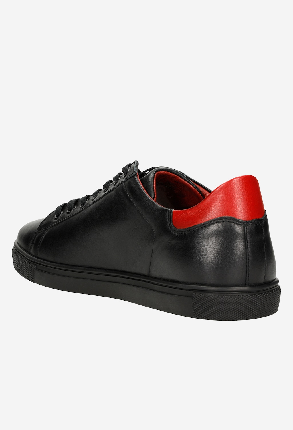 Czarne trampki męskie z czerwoną wstawką 9060-75 Widok 4