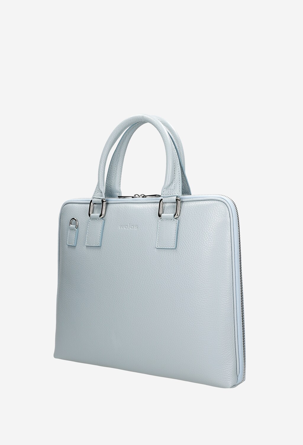 Duża klasyczna torba damska na laptopa 15,6 w kolorze niebieskim 80154-56 Widok 3