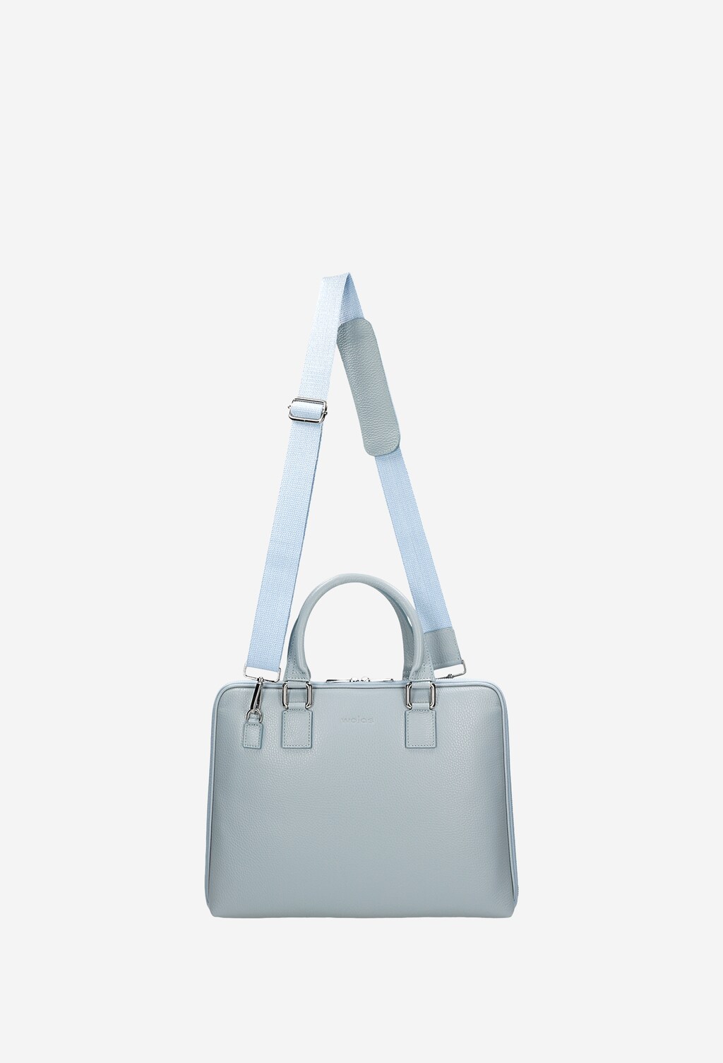 Duża klasyczna torba damska na laptopa 15,6 w kolorze niebieskim 80154-56 Widok 5