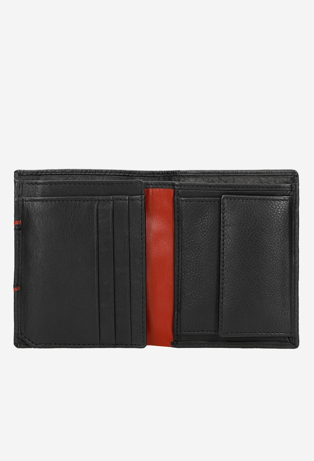 Czarny portfel męski z czerwoną lamówką 91050-51 Widok 4