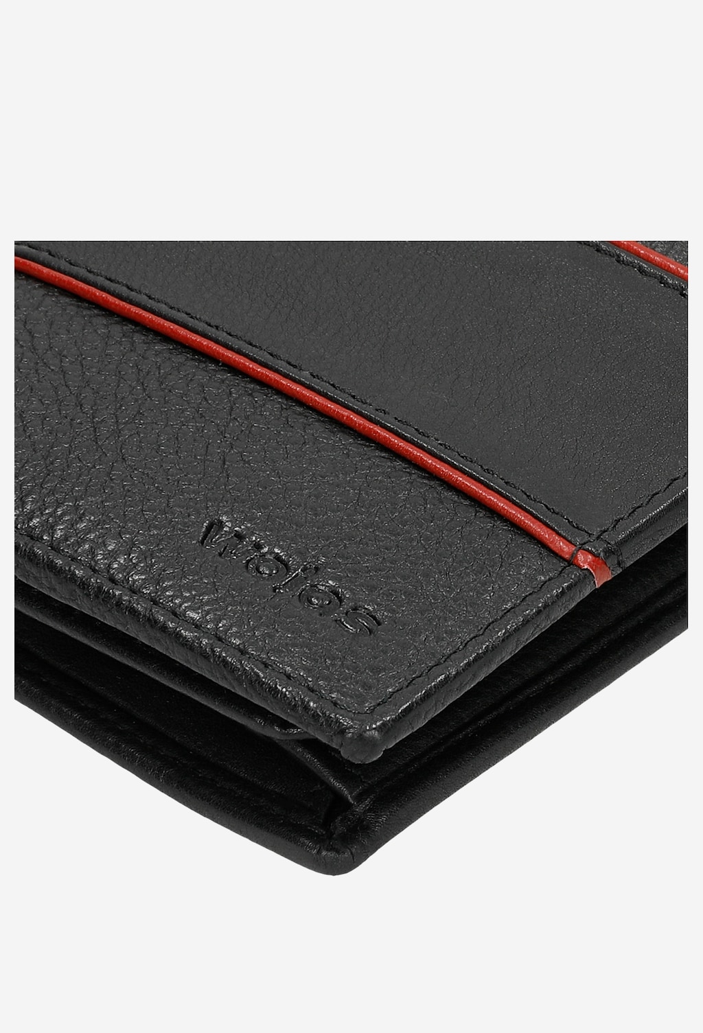 Czarny portfel męski z czerwoną lamówką 91050-51 Widok 6