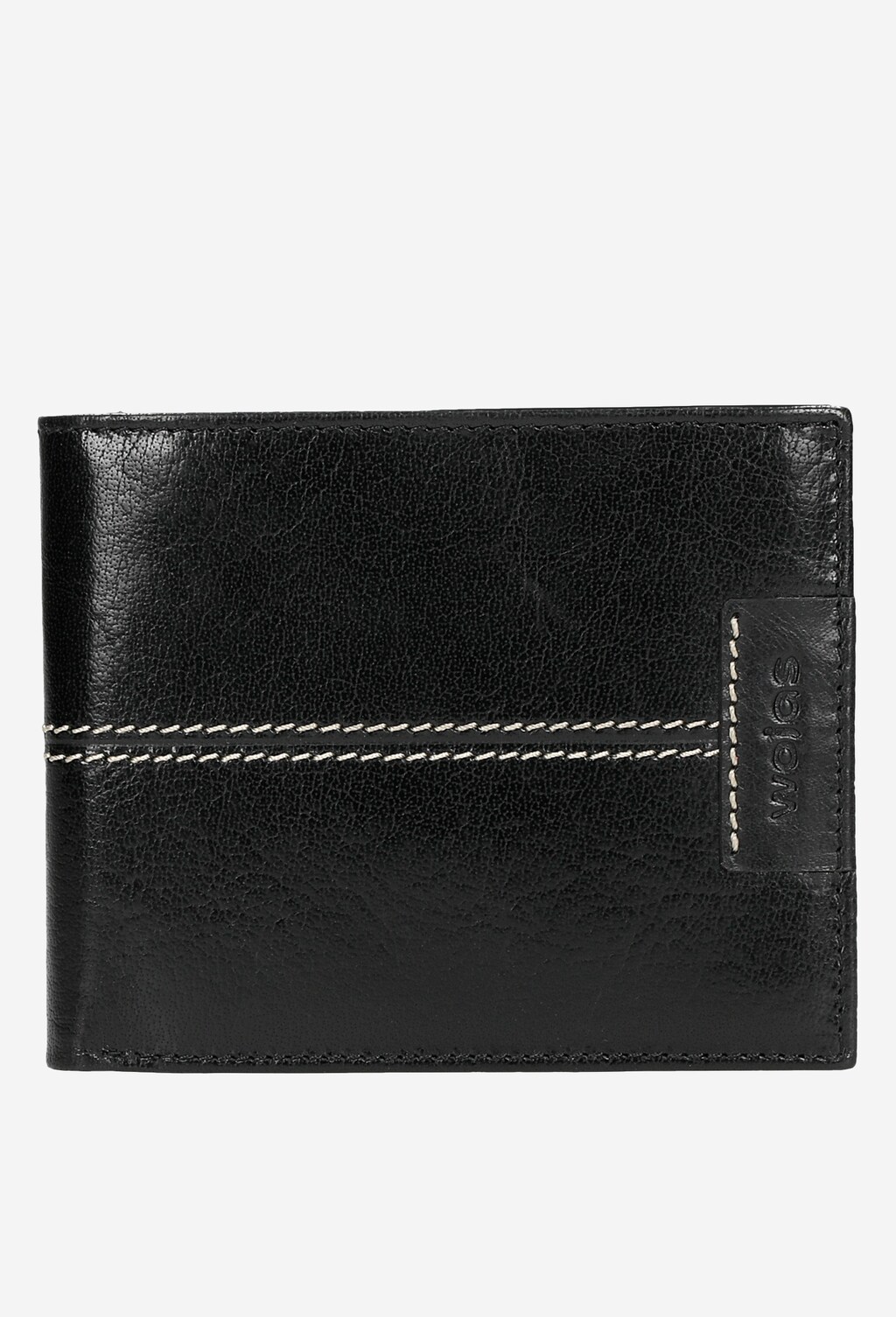 Czarny portfel męski z kontrastowym przeszyciem 91049-51 Widok 1