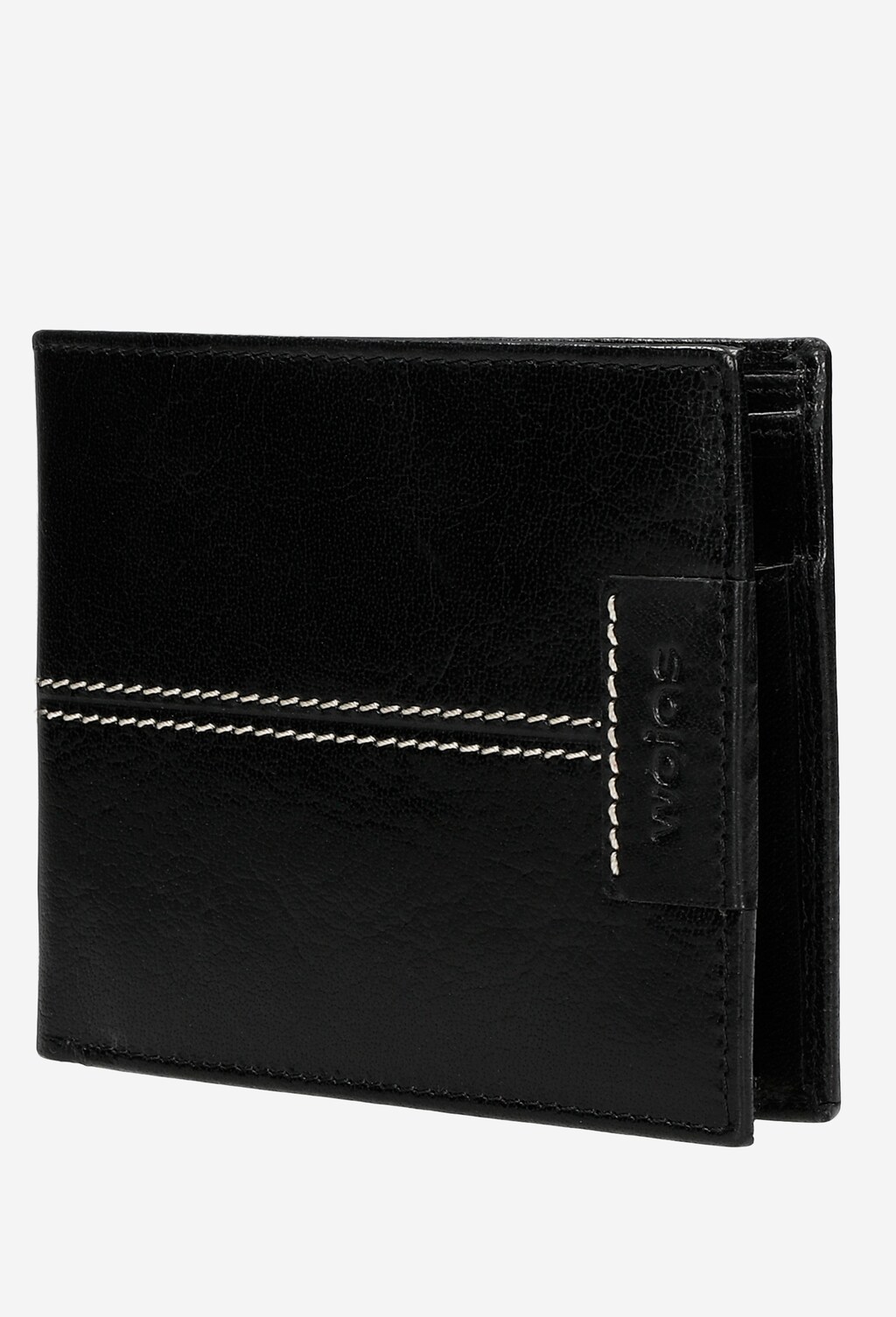 Czarny portfel męski z kontrastowym przeszyciem 91049-51 Widok 2