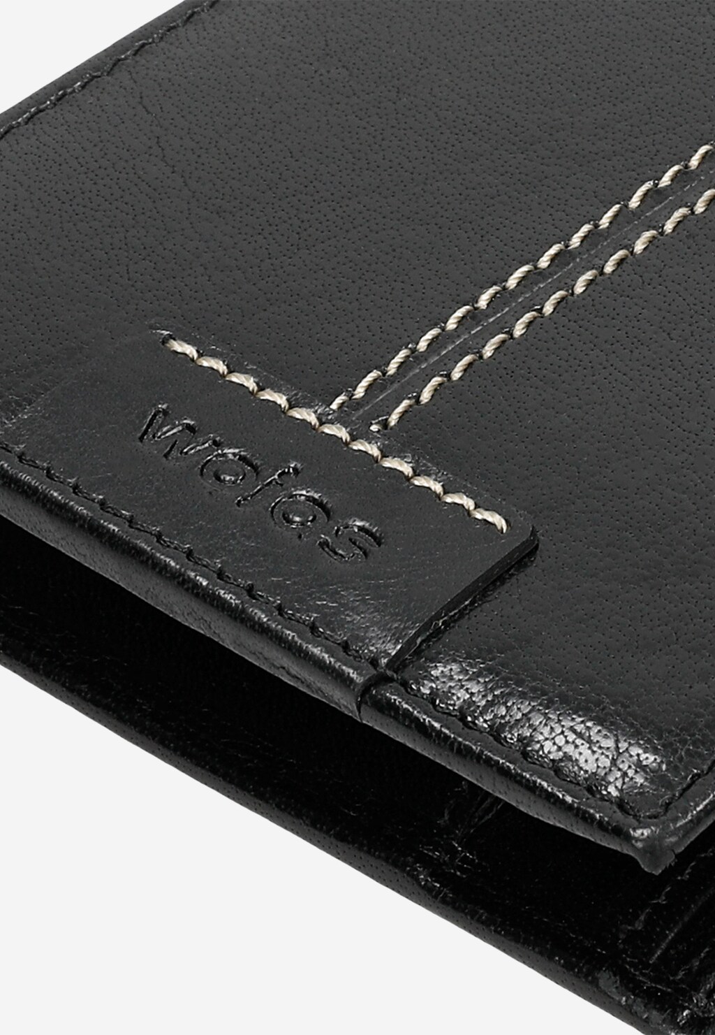 Czarny portfel męski z kontrastowym przeszyciem 91049-51 Widok 5